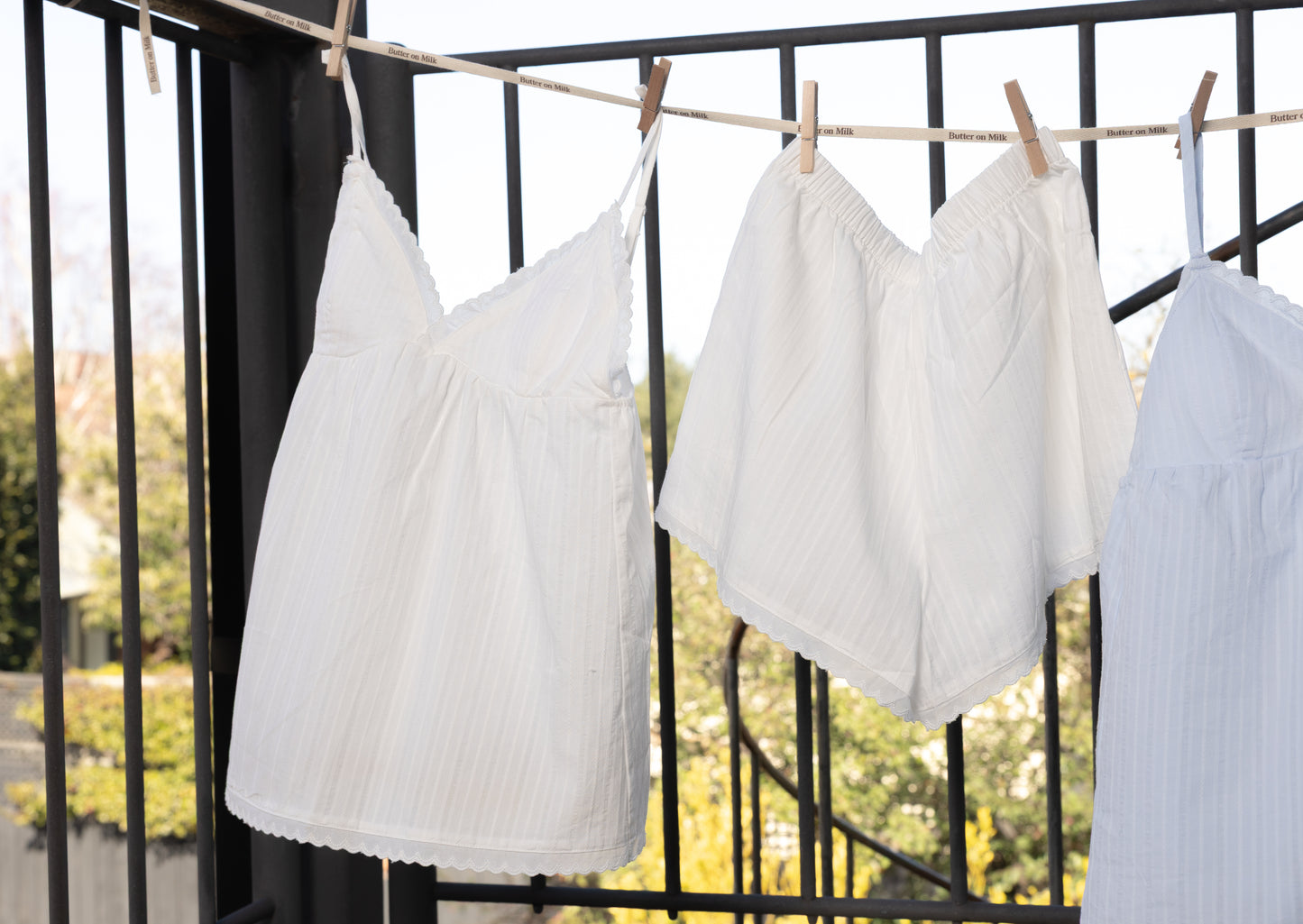 Cotton Hearts White Cami Set