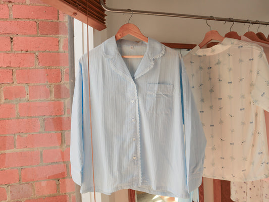 Cotton Hearts Blue Long Set