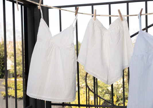 Cotton Hearts White Cami Set